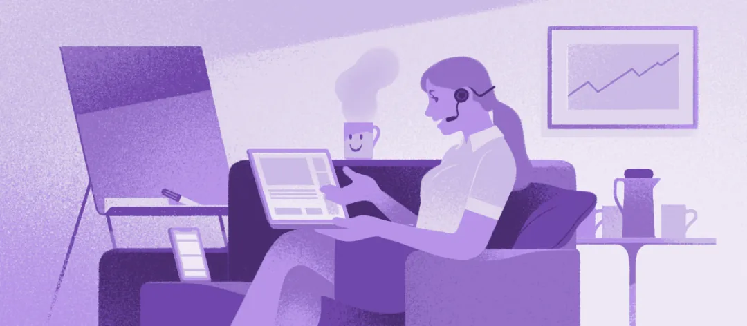 Illustration of a woman talking on a video call