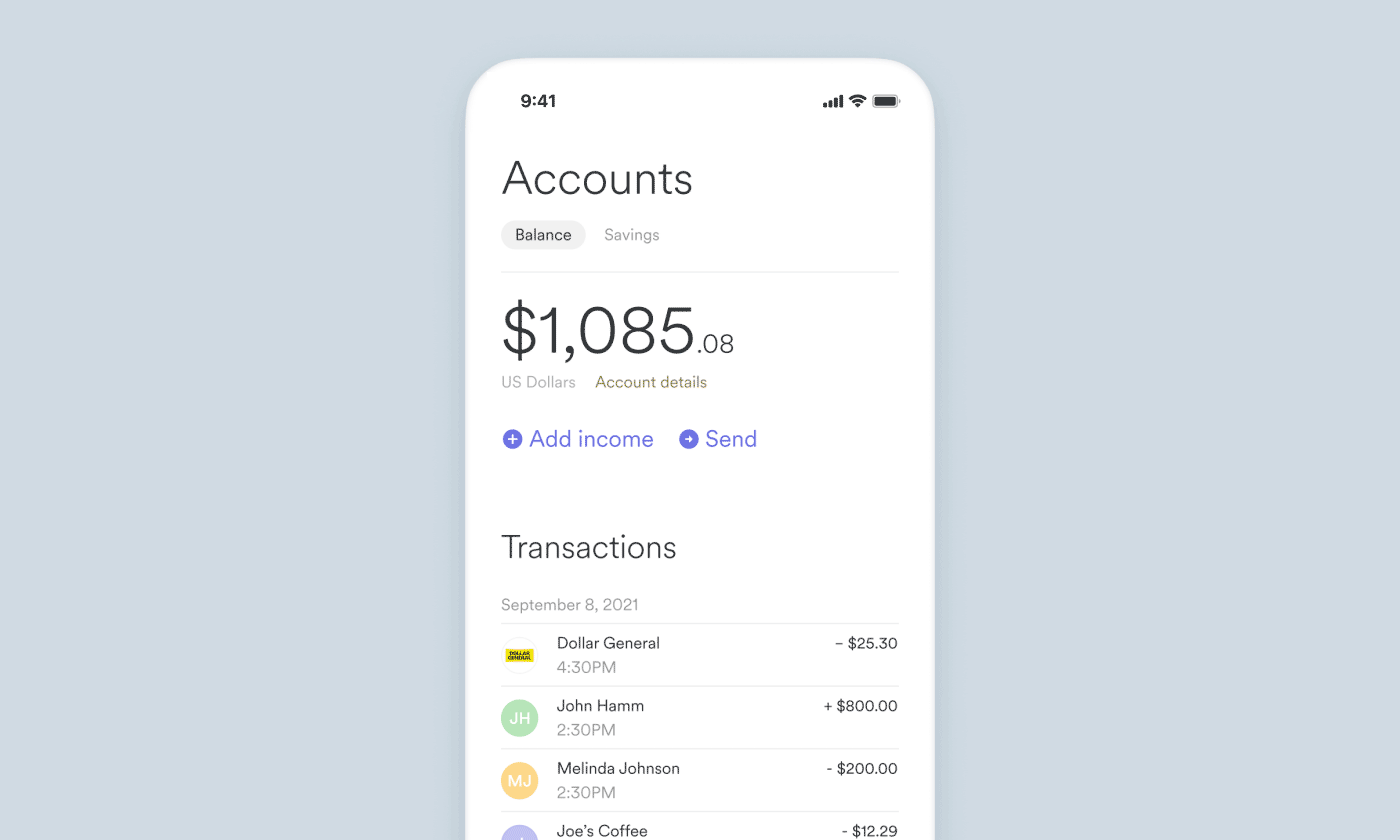 Linked checking and savings accounts